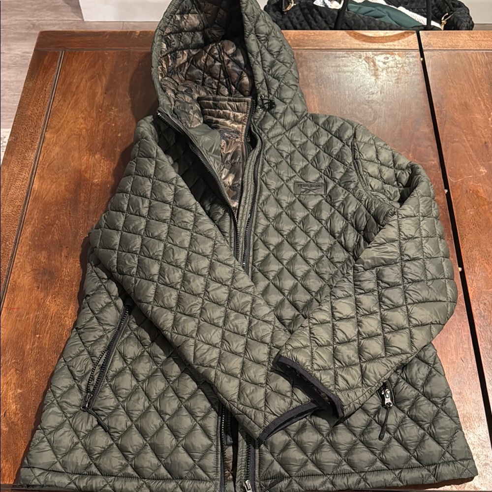 Quilted Green Hooded Jacket